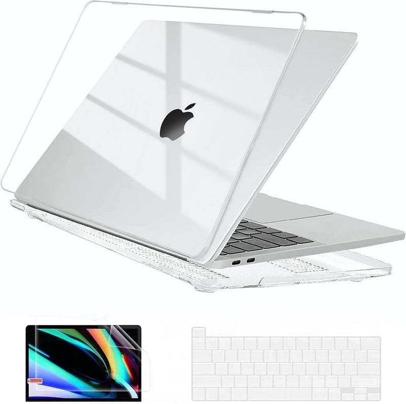 EooCoo Case Compatible with MacBook Pro 13 inch M2 2024 2023 2022-2016 Release M1 A2338 A2289 A2251 A2159 A1989 A1706 A1708 Protective Hard Case with Keyboard Cover  Screen Protector  Crystal Clear - Image 1